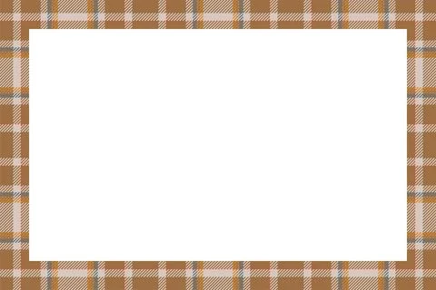 Vintage frame vector. Scottish border pattern retro style. Tartan plaid ornam Stock Illustration