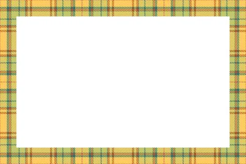 Vintage frame vector. Scottish border pattern retro style. Tartan plaid ornam Stock Illustration