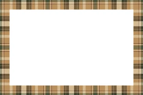Vintage frame vector. Scottish border pattern retro style. Tartan plaid ornam Stock Illustration