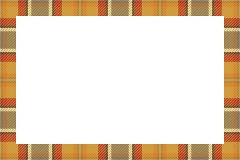 Vintage frame vector. Scottish border pattern retro style. Tartan plaid ornam Stock Illustration