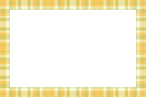 Vintage frame vector. Scottish border pattern retro style. Tartan plaid ornam Stock Illustration