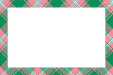 Vintage frame vector. Scottish border pattern retro style. Tartan plaid ornam Illustrazione stock