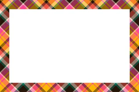 Vintage frame vector. Scottish border pattern retro style. Tartan plaid ornam Stock Illustration