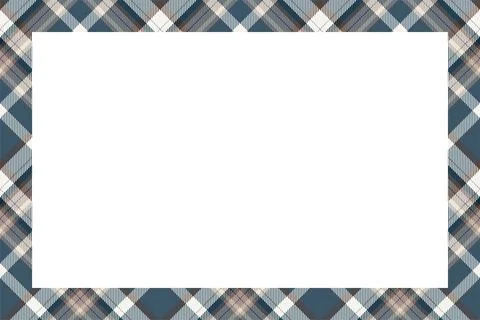 Vintage frame vector. Scottish border pattern retro style. Tartan plaid ornam Illustrazione stock