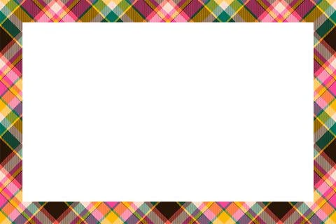 Vintage frame vector. Scottish border pattern retro style. Tartan plaid ornam Illustrazione stock