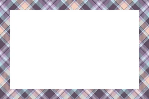 Vintage frame vector. Scottish border pattern retro style. Tartan plaid ornam 스톡 일러스트