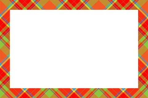 Vintage frame vector. Scottish border pattern retro style. Tartan plaid ornam Illustrazione stock