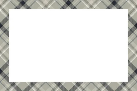 Vintage frame vector. Scottish border pattern retro style. Tartan plaid ornam Stock Illustration