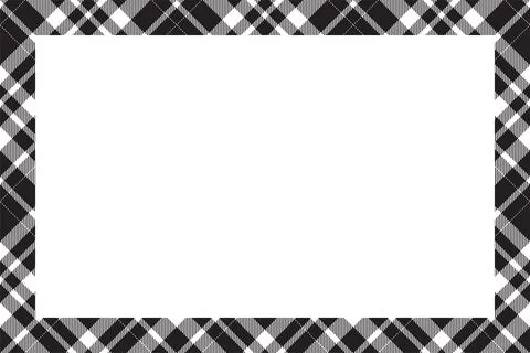 Vintage frame vector. Scottish border pattern retro style. Tartan plaid ornam 스톡 일러스트
