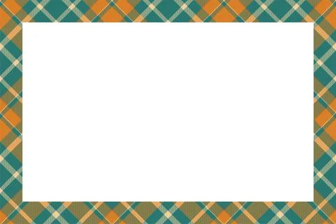 Vintage frame vector. Scottish border pattern retro style. Tartan plaid ornam Illustrazione stock