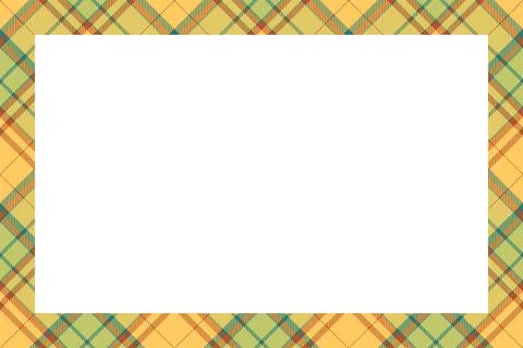 Vintage frame vector. Scottish border pattern retro style. Tartan plaid ornam Stock Illustration