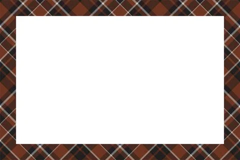 Vintage frame vector. Scottish border pattern retro style. Tartan plaid ornam Stock Illustration