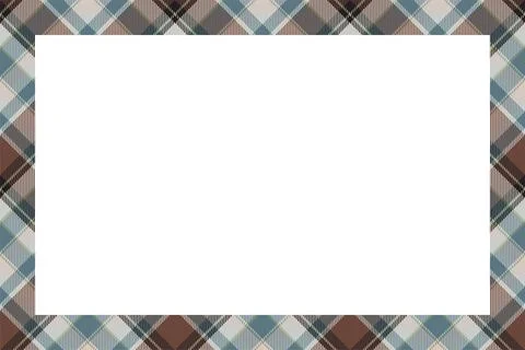 Vintage frame vector. Scottish border pattern retro style. Tartan plaid ornam Illustrazione stock