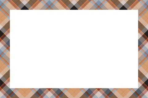 Vintage frame vector. Scottish border pattern retro style. Tartan plaid ornam Illustrazione stock