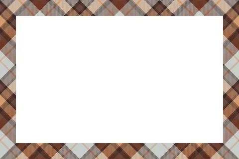 Vintage frame vector. Scottish border pattern retro style. Tartan plaid ornam Stock Illustration