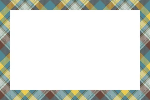 Vintage frame vector. Scottish border pattern retro style. Tartan plaid ornam Stock Illustration