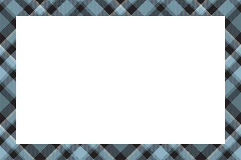 Vintage frame vector. Scottish border pattern retro style. Tartan plaid ornam Stock Illustration