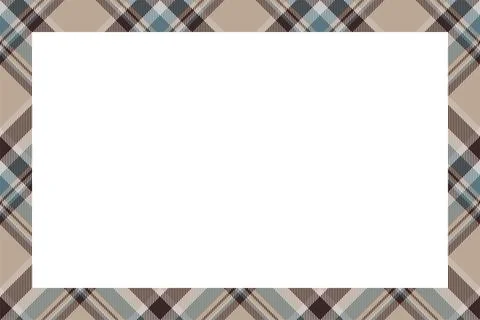 Vintage frame vector. Scottish border pattern retro style. Tartan plaid ornam Illustrazione stock