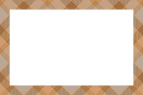 Vintage frame vector. Scottish border pattern retro style. Tartan plaid ornam Stock Illustration
