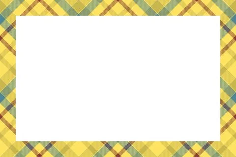 Vintage frame vector. Scottish border pattern retro style. Tartan plaid ornam Stock Illustration
