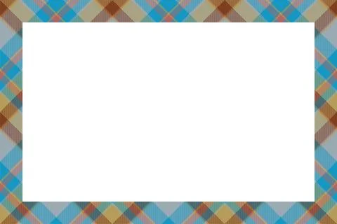 Vintage frame vector. Scottish border pattern retro style. Tartan plaid ornam Stock Illustration