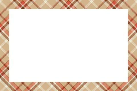 Vintage frame vector. Scottish border pattern retro style. Tartan plaid ornam Stock Illustration