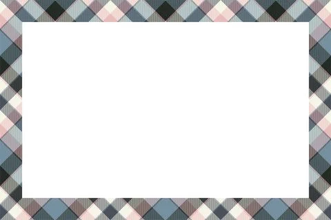 Vintage frame vector. Scottish border pattern retro style. Tartan plaid ornam 스톡 일러스트