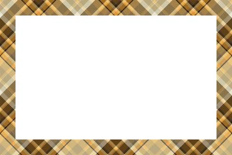 Vintage frame vector. Scottish border pattern retro style. Tartan plaid ornam Stock Illustration