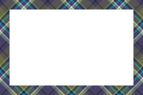 Vintage frame vector. Scottish border pattern retro style. Tartan plaid ornam Illustrazione stock