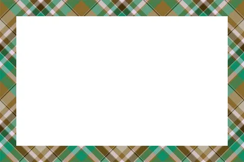 Vintage frame vector. Scottish border pattern retro style. Tartan plaid ornam Stock Illustration