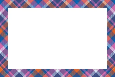 Vintage frame vector. Scottish border pattern retro style. Tartan plaid ornam Stock Illustration