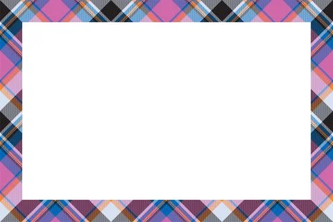Vintage frame vector. Scottish border pattern retro style. Tartan plaid ornam 스톡 일러스트