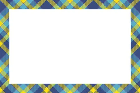 Vintage frame vector. Scottish border pattern retro style. Tartan plaid ornam Stock Illustration
