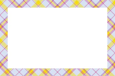Vintage frame vector. Scottish border pattern retro style. Tartan plaid ornam Illustrazione stock