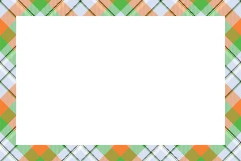 Vintage frame vector. Scottish border pattern retro style. Tartan plaid ornam Illustrazione stock