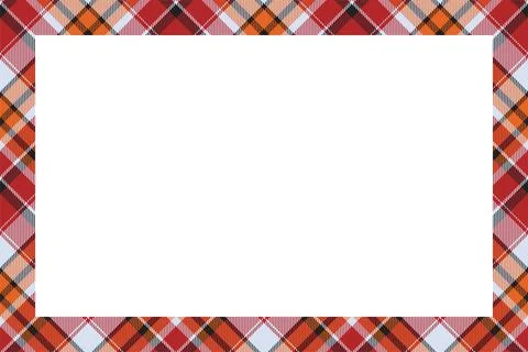 Vintage frame vector. Scottish border pattern retro style. Tartan plaid ornam 스톡 일러스트
