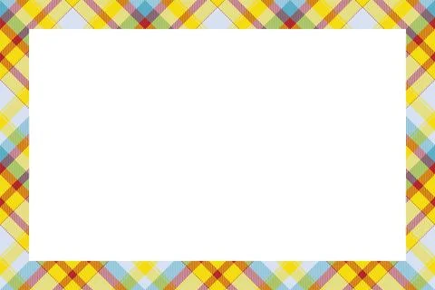 Vintage frame vector. Scottish border pattern retro style. Tartan plaid ornam Stock Illustration