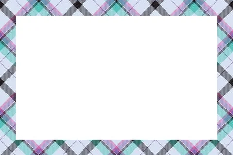 Vintage frame vector. Scottish border pattern retro style. Tartan plaid ornam 스톡 일러스트