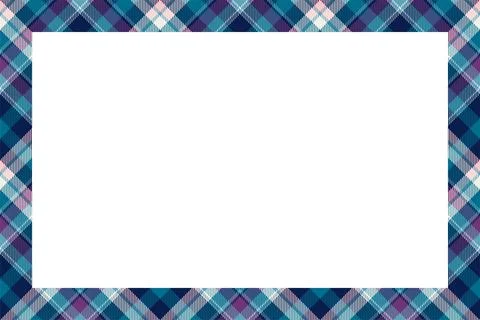 Vintage frame vector. Scottish border pattern retro style. Tartan plaid ornam Stock Illustration