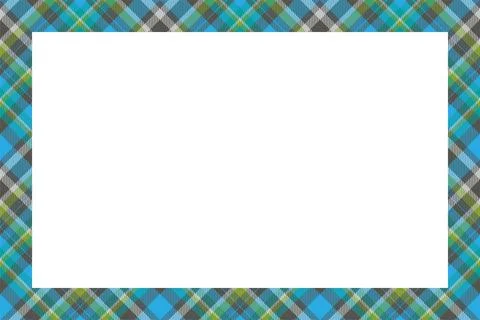 Vintage frame vector. Scottish border pattern retro style. Tartan plaid ornam Stock Illustration