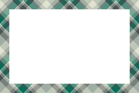 Vintage frame vector. Scottish border pattern retro style. Tartan plaid ornam Stock Illustration