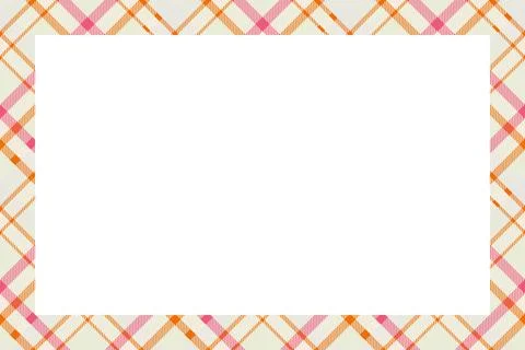Vintage frame vector. Scottish border pattern retro style. Tartan plaid ornam Stock Illustration
