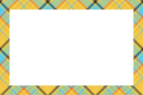 Vintage frame vector. Scottish border pattern retro style. Tartan plaid ornam Illustrazione stock