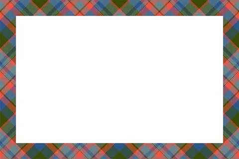 Vintage frame vector. Scottish border pattern retro style. Tartan plaid ornam Stock Illustration