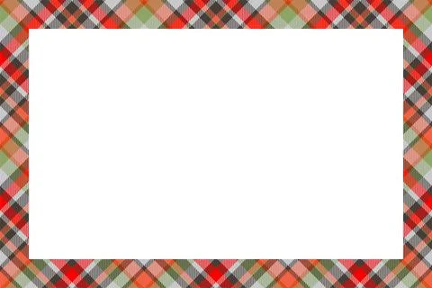 Vintage frame vector. Scottish border pattern retro style. Tartan plaid ornam Stock Illustration