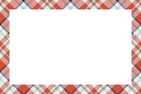 Vintage frame vector. Scottish border pattern retro style. Tartan plaid ornam Illustrazione stock
