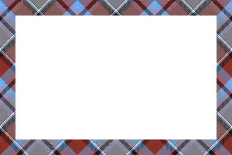 Vintage frame vector. Scottish border pattern retro style. Tartan plaid ornam Stock Illustration