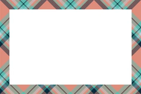 Vintage frame vector. Scottish border pattern retro style. Tartan plaid ornam Stock Illustration