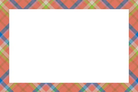 Vintage frame vector. Scottish border pattern retro style. Tartan plaid ornam Illustrazione stock