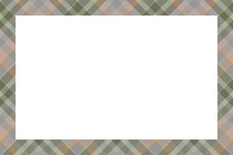 Vintage frame vector. Scottish border pattern retro style. Tartan plaid ornam Stock Illustration